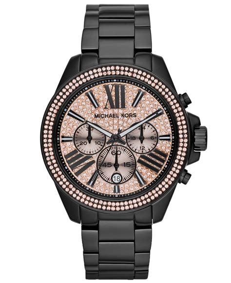 black face michael kors watch|michael kors black watch women's.